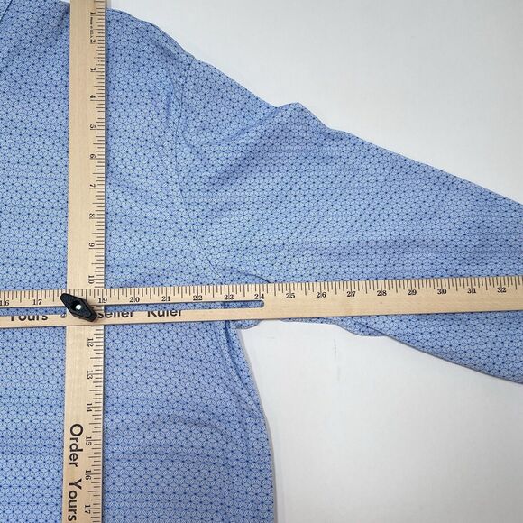 Buttercloth Shirt Men Size XL Blue Button Up Geometric Smart Casual Performance - Picture 11 of 12